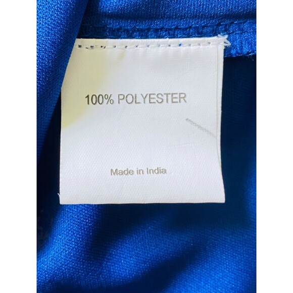 ITSE Women’s Top Tassle Front Tie Bell Sleeves Royal Blue Gold Dots Size Medium - Picture 8 of 12